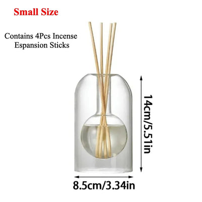Aromatherapy Diffuser Bottle Glass Essential Oil with Diffusers Sticks 130/200ML Home Storage Transaprent Containers Bottle
