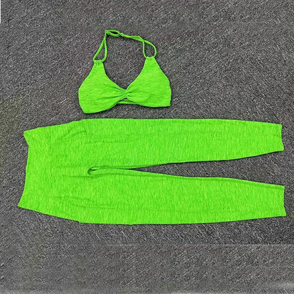 2PCS Women Tracksuit Adjustable Bra Yoga Set V Back Workout Pant Sport Gym Shorts High Waist Legging Fitness Active Wear XP02