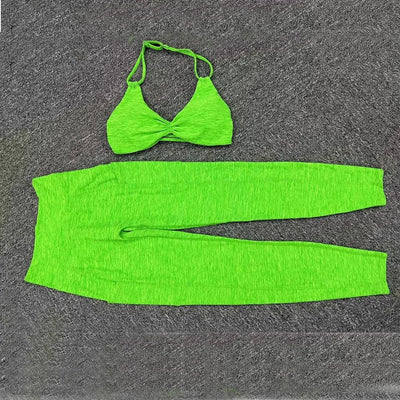 2PCS Women Tracksuit Adjustable Bra Yoga Set V Back Workout Pant Sport Gym Shorts High Waist Legging Fitness Active Wear XP02