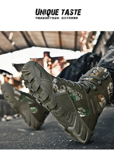 New Men Tactical Boots Lace Up Waterproof Climbing Hiking Shoes Motorcycle Training Army High Quality Hunting Unisex Desert Boot
