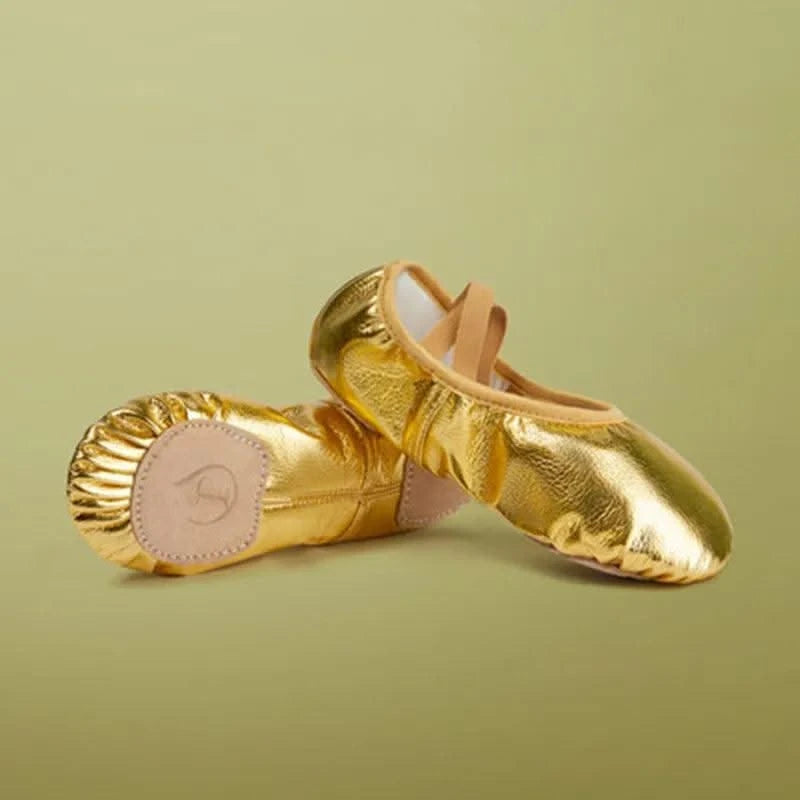 Girls Ballet Shoes Gold Silver Soft Sole Ballet Dance Slippers Children Practise Ballerina Shoes Woman Gymnastics