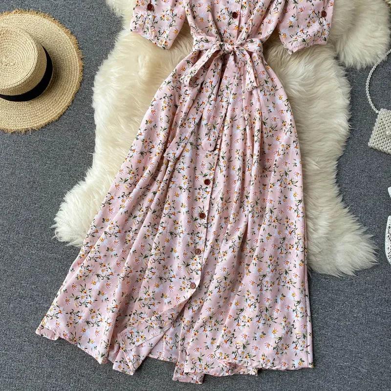 Korean Red elegant sexy Dress women Summer Autumn V-neck polka dot midi dress waist split dress vestidos de fiesta clothes