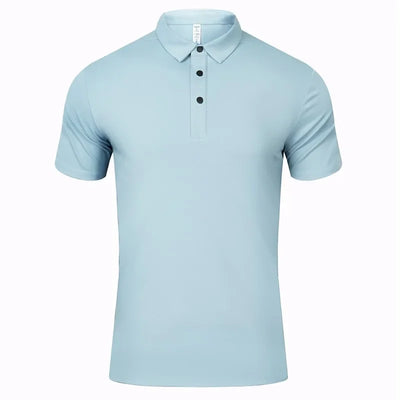 Summer Sports Polo T-shirts Men Solid Color Straining T-shirts Breathable Comfortable Short Sleeve