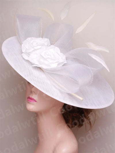 Royal Ascot Big Flower Fascinators Hat Women Wedding Pillbox Cap Ladies Derby Feather Fascinator Headdpiece Ladies Party Chapeau