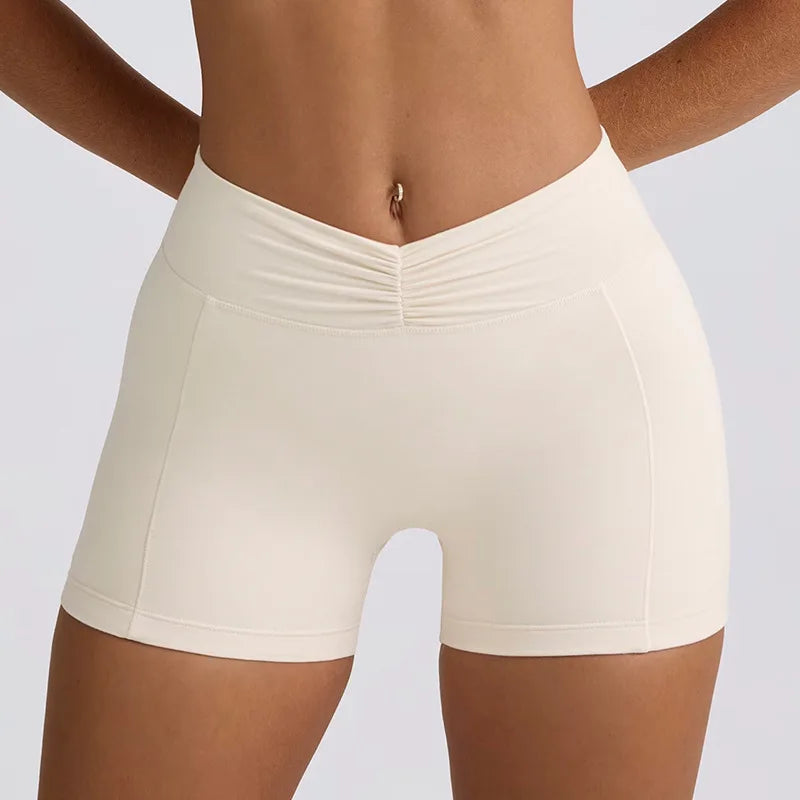 Women's Yoga Suits Quick Drying Leggings Gym Shorts Nude Hanging Neck Bra Running Gym Exercise Sets