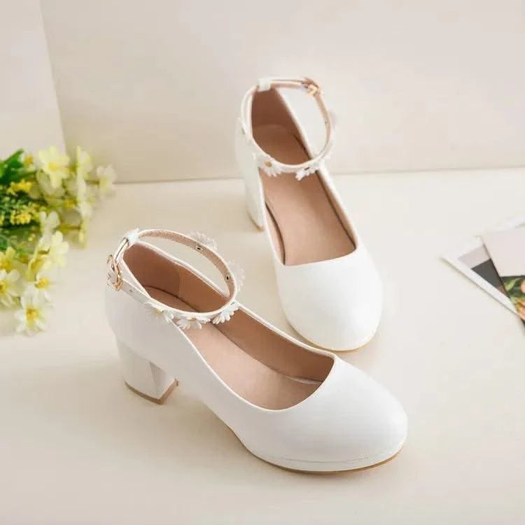 Platform Pump High Heels(30-43) With Fashion Flowers for Children, Girls | Kids Princess Sandals | Party  | Wedding