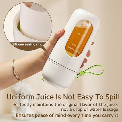 Portable Electric Blender Cup for Smoothies, Shaved Ice, and Juices - 12-Blade Stainless Steel with Wireless Charging Function