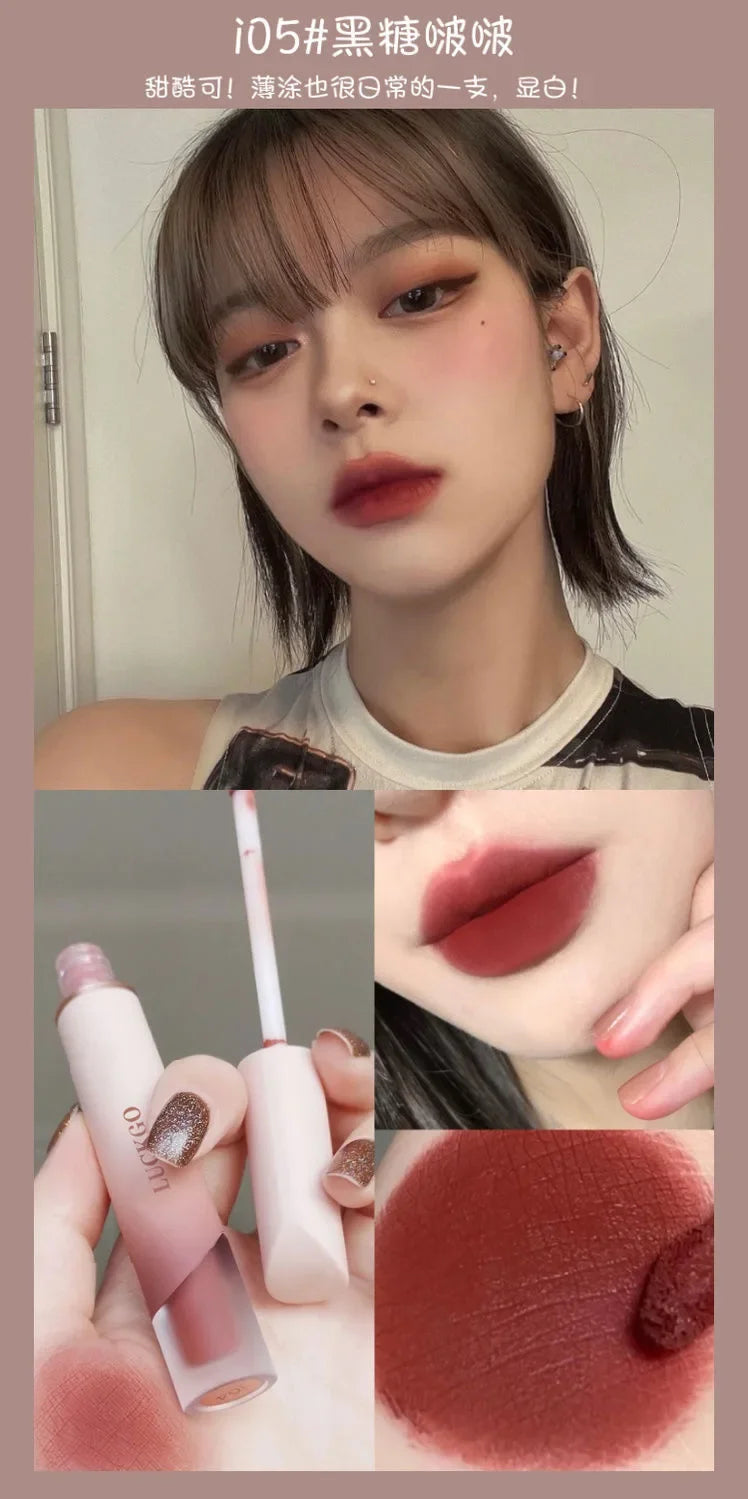 Velvet Matte Lipstick Cream Sexy Red Lip Tint Moisturizing Long Lasting Lip Gloss Waterproof Makeup Korean Cosmetics 6 Color