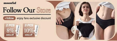 Bamboo Menstrual Panties for Women 4 Layer Absorbent Period Underwear Lace Bikini Leak Proof Culotte Menstruelle