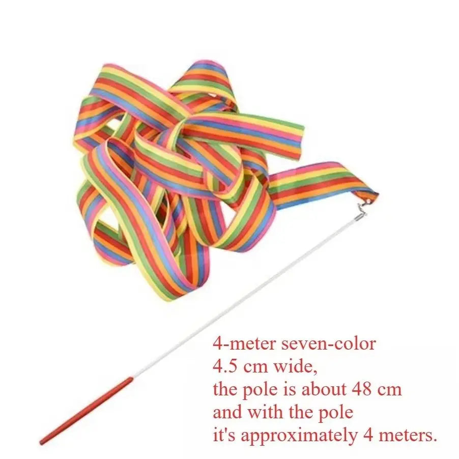 Children's Colorful Artistic Gymnastics with Stick Ribbon Children's Early Education Dancing Ribbon Toy Ideal Gift for Children