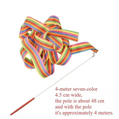 Children's Colorful Artistic Gymnastics with Stick Ribbon Children's Early Education Dancing Ribbon Toy Ideal Gift for Children