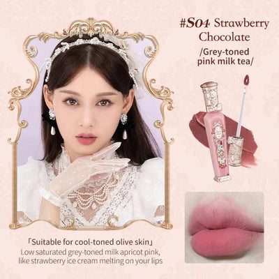 Beauty Glazed  Mirror Flower Lip Gloss  Lipstick Strawberry Rococo Collection Little Angel Lip Cream Lipstick 3.5g