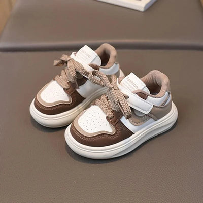 Children's Sports Shoes Girls 2025 Spring Autumn New Leather Shoes PU Leisure Soft Soled Boys Sneakers Baby Girl Casual Shoes