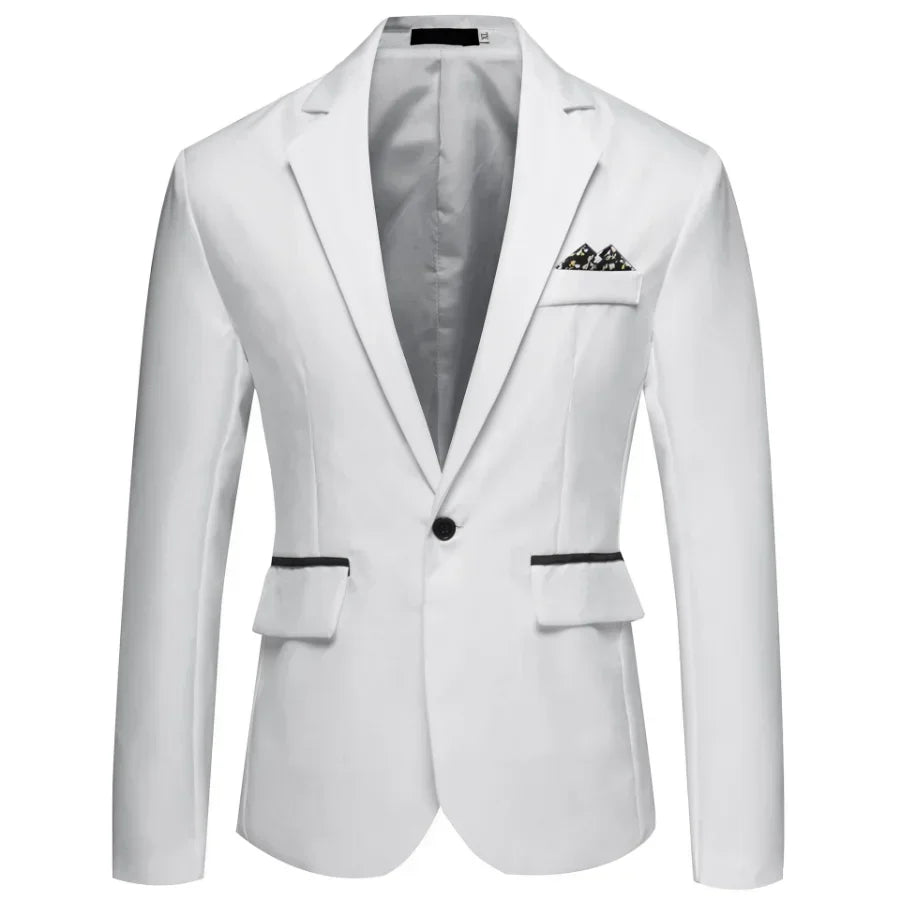 2025 Men's Formal Office Blazer Jacket Suits Solid Fashion Wedding Dress Suit Jacket Coat Male Oversized Casual Blazer Hombre - Elanique