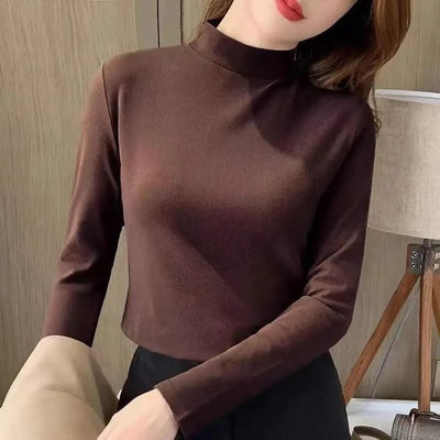 Thermal Underwear Long Sleeve T-shirt Women Cropped Tops
