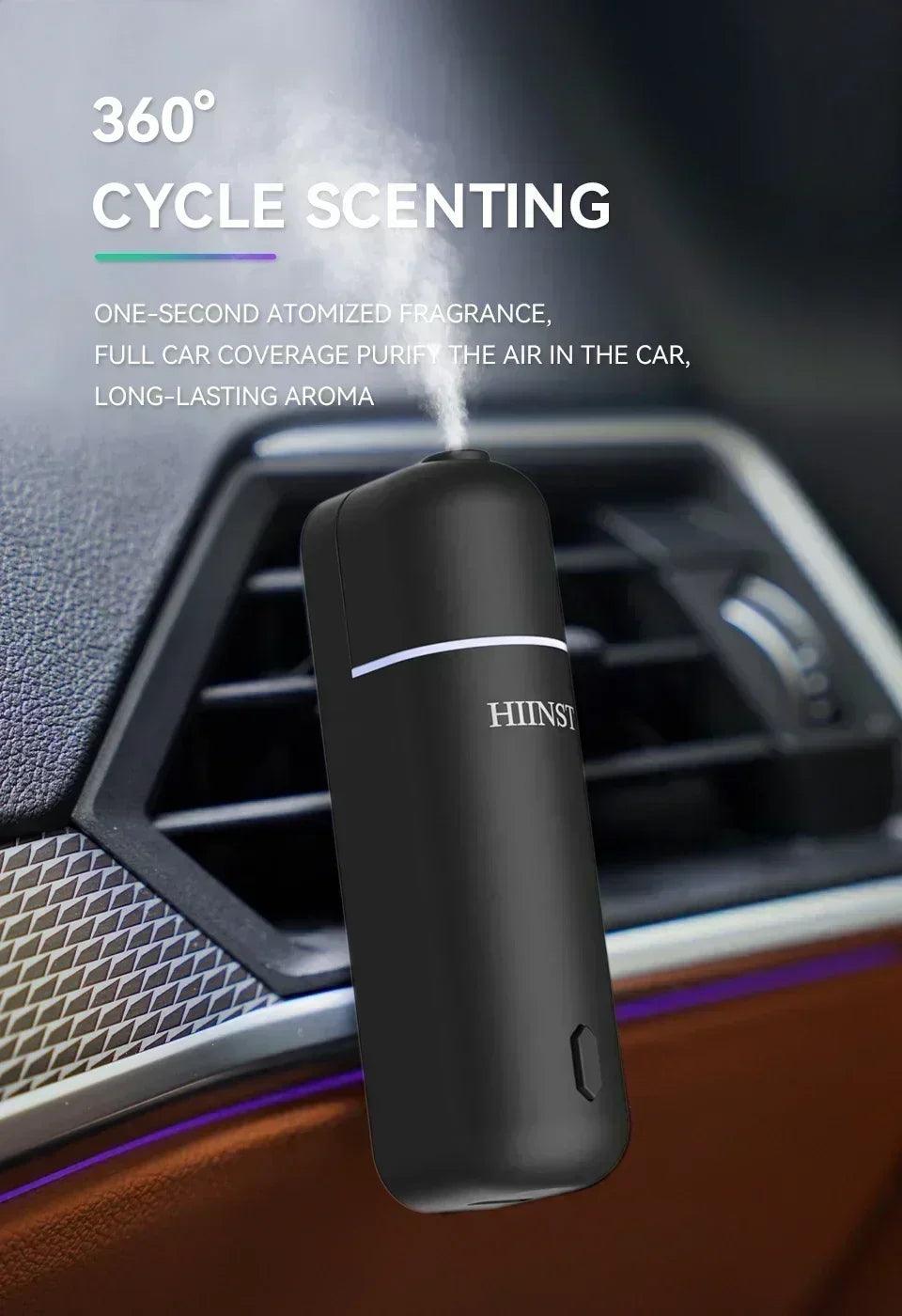 Hiinst luxury car scent air freshener aroma fragrance essential oil diffuser electric waterless perfume vent clip