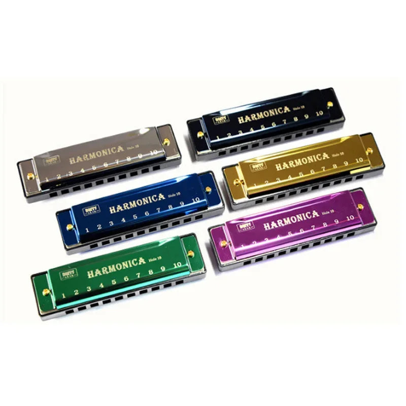 Harmonica Key of C 10 Hole Diatonic Harmonica C with Case for Beginner Students Kids Gift BLUES with case