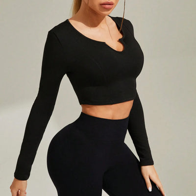 Women's Sexy Notch Micro Neck Double Layer Top