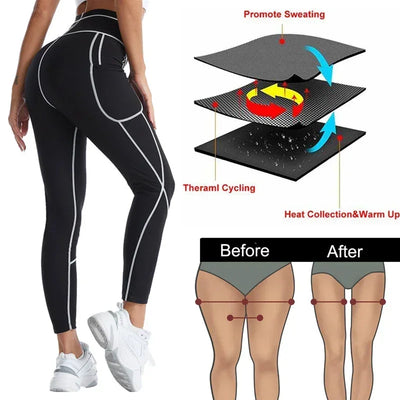 Hot Sauna Suit Sauna Sweat Pants Hot Thermal Sweating Shapers Women Weight Loss Fat Burning Corset Body Shaper Slimming Coats
