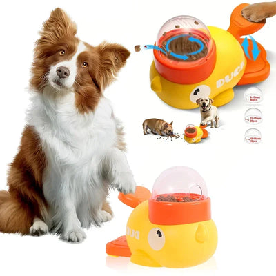 Dog food Feeder Cartoon Duck Design Pet Snack Puzzle Feeder Anti-Slip Puppy Automatic Dog Cat Food Dispenser Toy