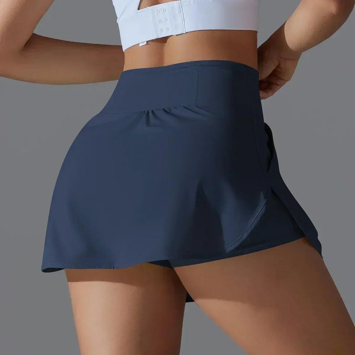 Women gym running shorts double deck quick dry sport fitness jogging workout with pocket sports tight short