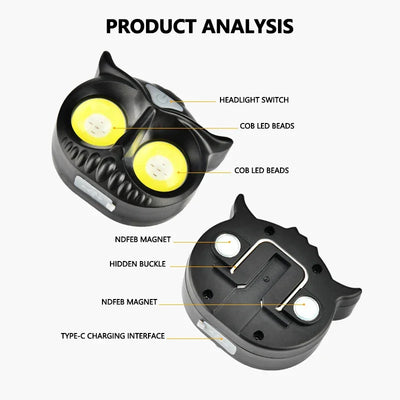 LiitoKala-Small Owl Headlamp, LH-208 209, Can Place 1.2V, 1.5V, AAA Outdoor Climbing Mountain Head Wearing Lamp