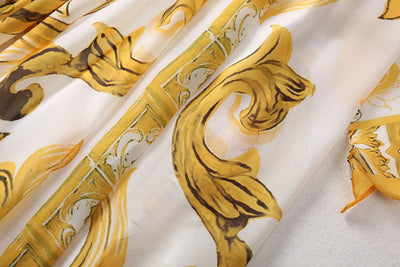 Fashion Designer Long Dress Women Elegant  V-Neck Long Sleeved Printed Belt Dresses Luxury Designer High Quality Female Clothing