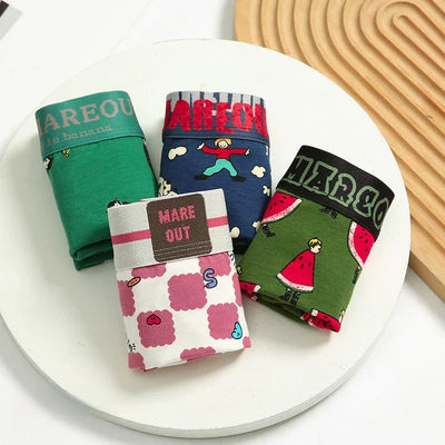 Cotton Women Panties Sexy Cartoon Printed Underwears Breathable Boxers Seamless Girl Briefs Women's Intimates Femme Female Pants