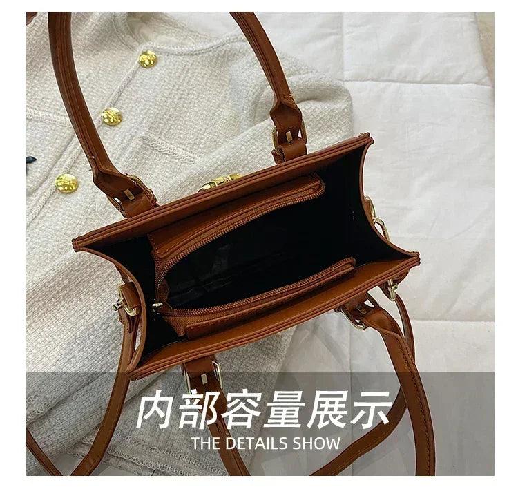 Elegant classic designer paris fashion inspired handbag for women with minimalist vintage charm and logo