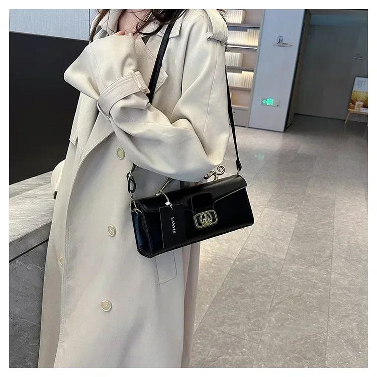 Women’s handbag new bags for women metal handle leather famous brand designer crossbody fashion trend shoulder bag
