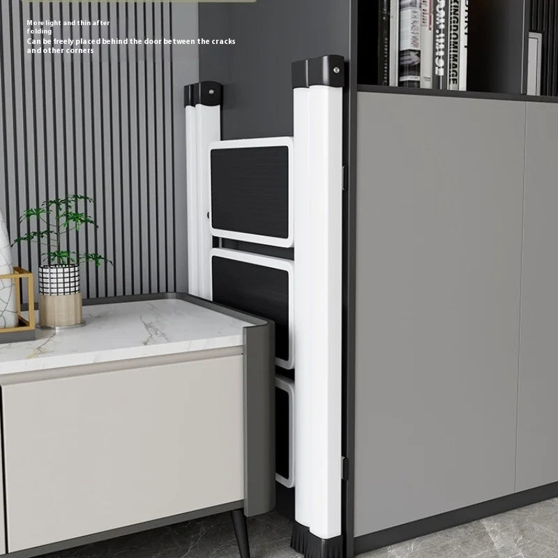 3 Step Folding MultiFunctional Ladder Household Folding and Retractable Zigzag Ladder Indoor Climbing Ladder Thickened Staircase