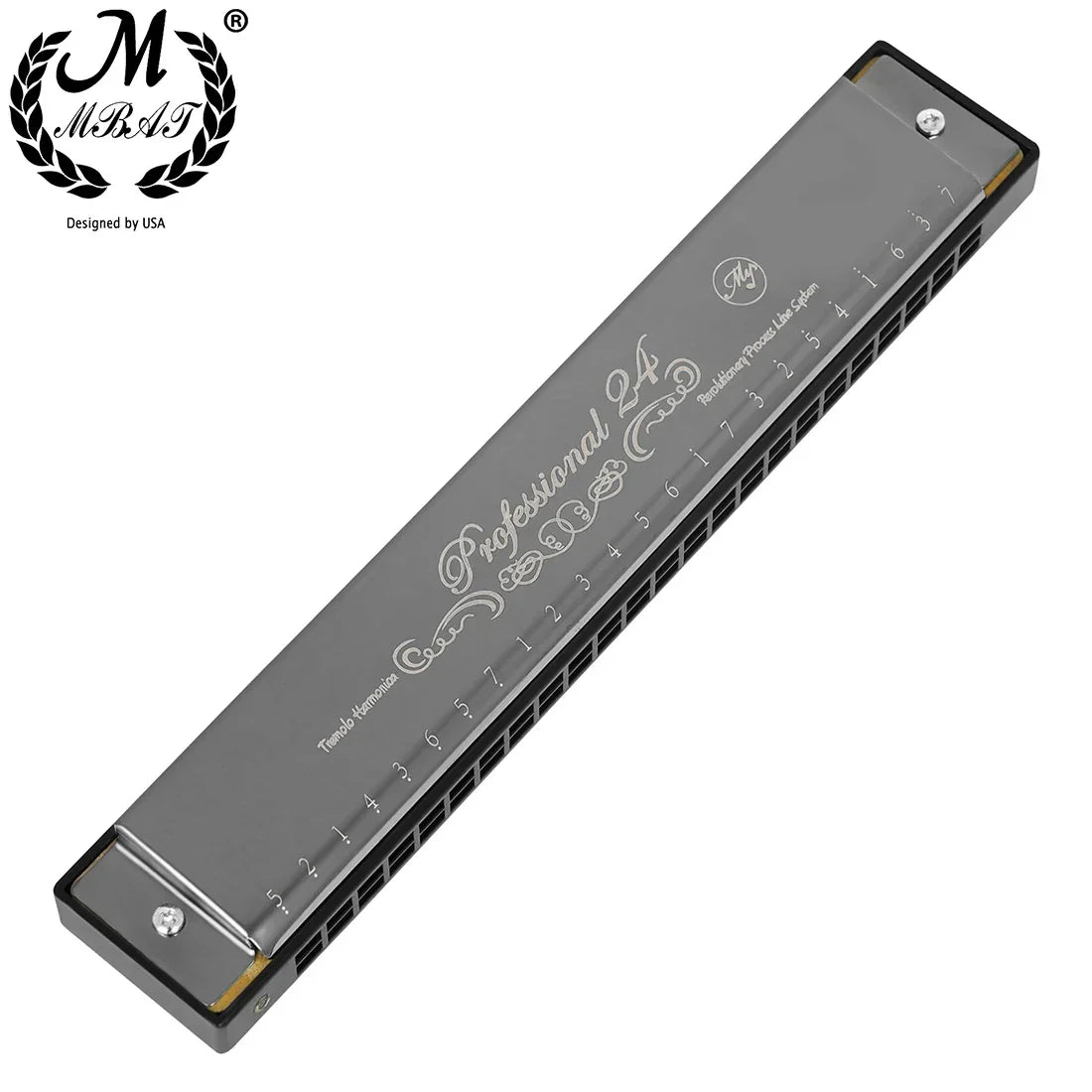 24 Holes Harmonica Key of C Professional Tremolo Mouth Organ With Case For Adults Professionals and Students Harmonica