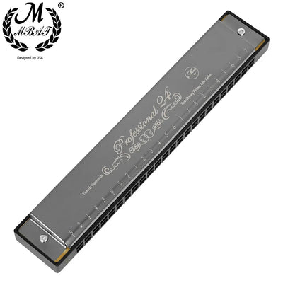 24 Holes Harmonica Key of C Professional Tremolo Mouth Organ With Case For Adults Professionals and Students Harmonica