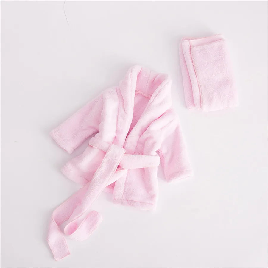 Newborn Photography Bathrobe Baby Bathing Pajamas Photo Studio Photography Clothing Baby Thickened Coral Velvet Bathrobe Pajamas