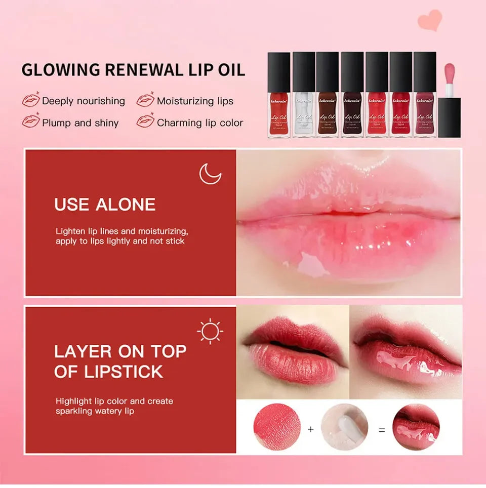 Glow Reviver Lip Oil Nourishing Tinted Lip Oil For A High-shine Finish Infused With Apricot Oil Rose Colors  Mirror Moisturizing