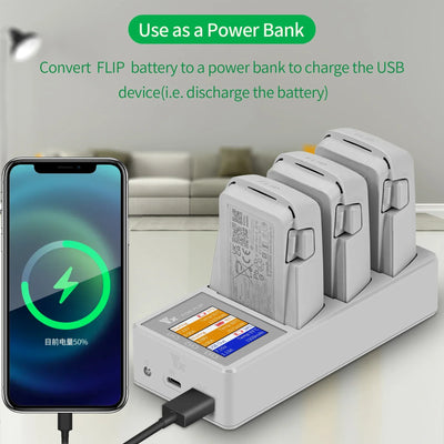 3 IN 1 Battery Charger For DJI Flip Drone Parallel Charging Hub Charging Board With Display Monitor Parts