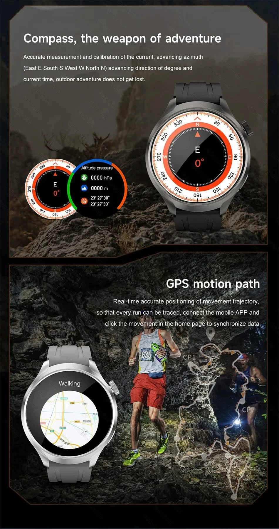Smart Watch 1.85" BIG AMOLED Screen NFC GPS Tracker IP68 Watch 4 BT5.3 Call Health Smartwatches Custom Dial Series GT Upgraded