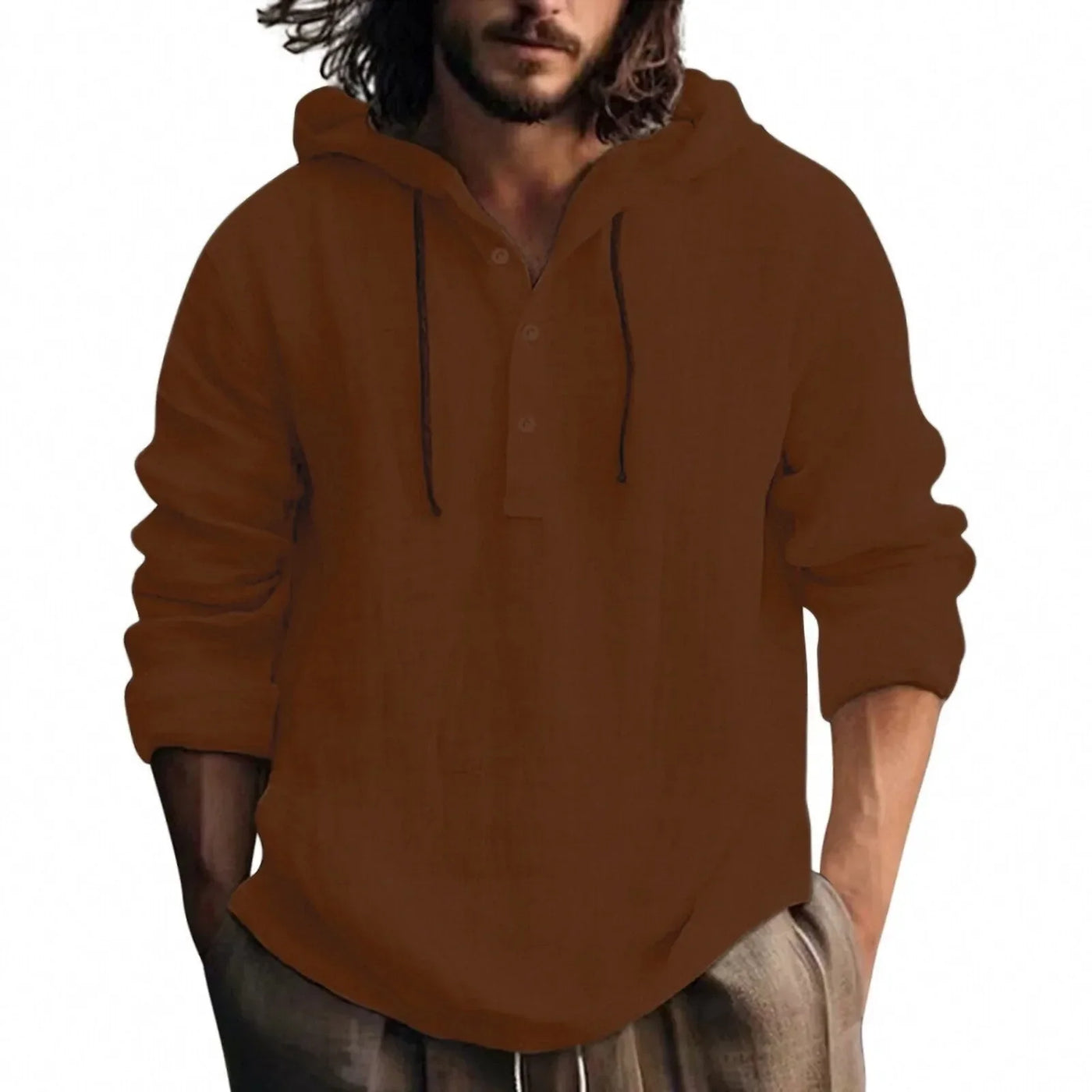 Men'S Sweatshirts Summer Cotton Linen Shirts Thin Long-Sleeved Hooded Tops For Men'S Clothing Spring Summer Casual Sweatshirts