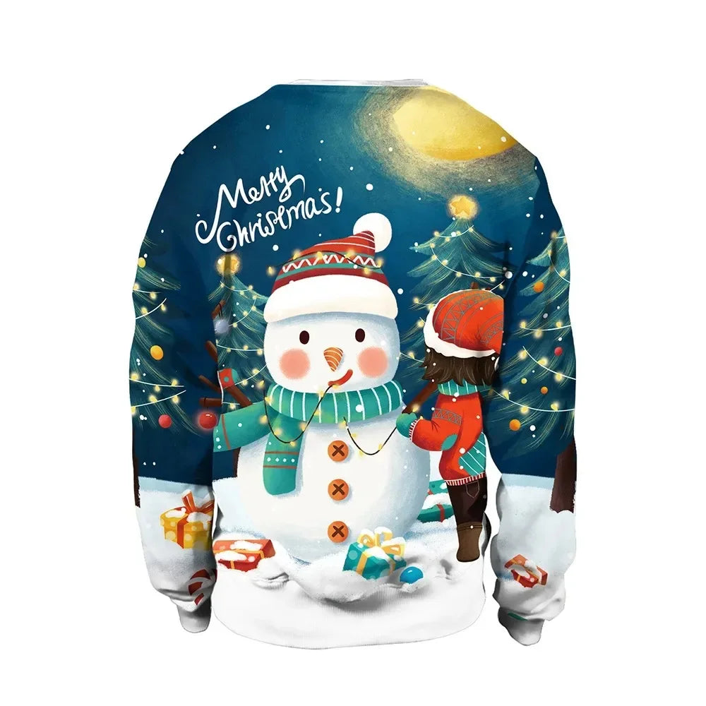 2024 Women Ugly Christmas Sweatshirt Funny Dog Head Pullovers Hoodie Humping Reindeer Climax Christmas Clothes