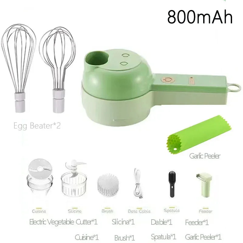 Portable Multifuction Electric Vegetable Chopper  Rechargeable Handheld Cordless Food Processor for Meat Garlic Pepper Onion