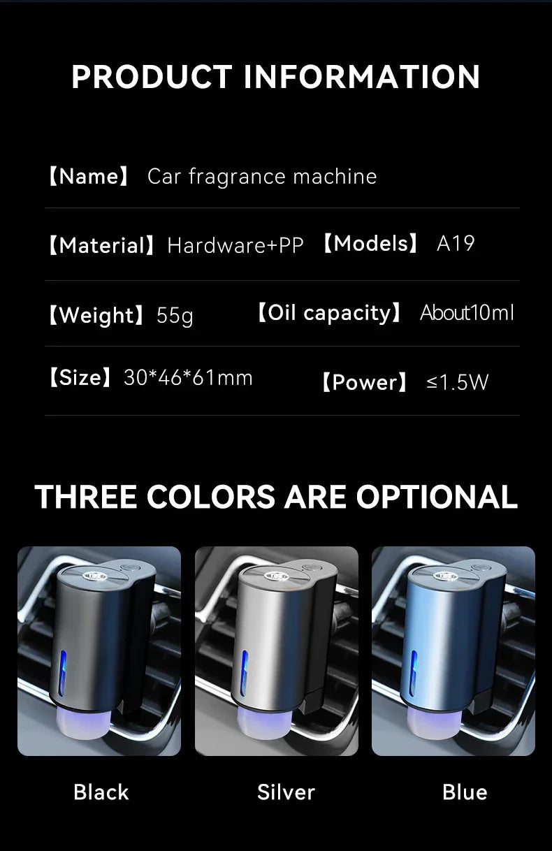 Humidifier Essential Oil Diffuser Smart Car Air Aromatherapy Diffuser, Fragrance Car Air fresheners with Three Adjustable