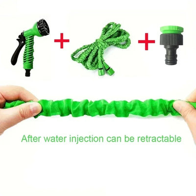 Extendable Garden Hose, High-Pressure Car Wash with 7 Spraying Functions, Home Garden Watering Hose for Multiple Uses，Water Gun