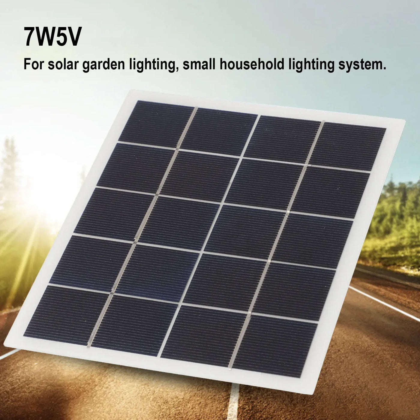 Outdoor Use 0-800MA Portable Solar Panel 7W Solar Panel Fine Workmanship Versatile Application For Home Lighting