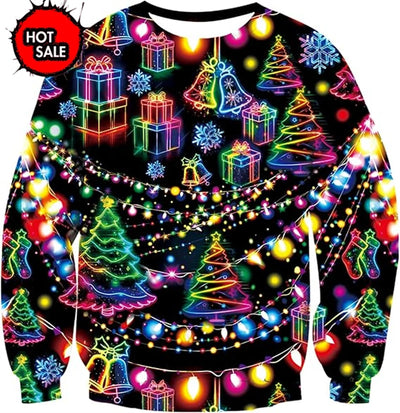 Fake Suit Ugly Christmas Sweater Santa Cosplay Sweatshirt For Women Mens Funny Xmas Ugly Sweaters Kids Party Suit Pullovers Tops