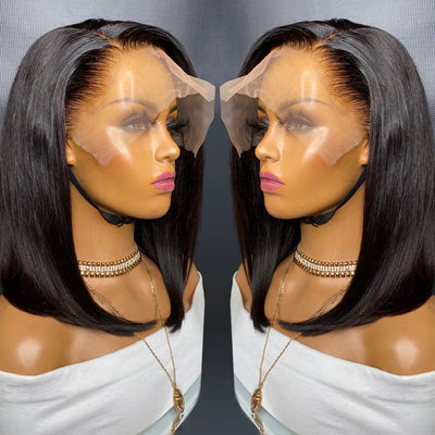 13x4 Short Bob Wig Lace Front Human Hair Wig For Black Women Brazilian Hair Wigs Pre Plucked Hd Straight Lace Front Wig Bob Wigs