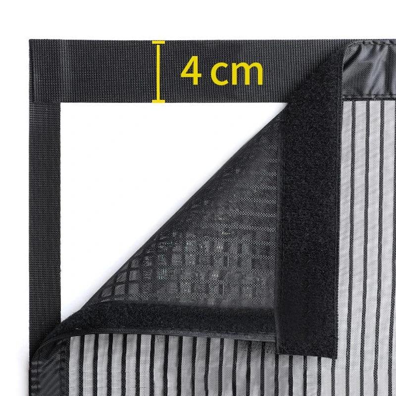 Magnetic Door Screen Black Stripe Side Door Magnetic Mosquito Net Mesh Fly Insect Net Automatic Closing for Kitchen Living Room