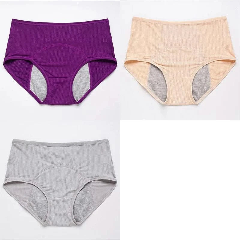 3pcs/Set Leak Proof Menstrual Panties Women Period Underwear Sexy Pants Physiological Underwear Plus Size Waterproof Briefs