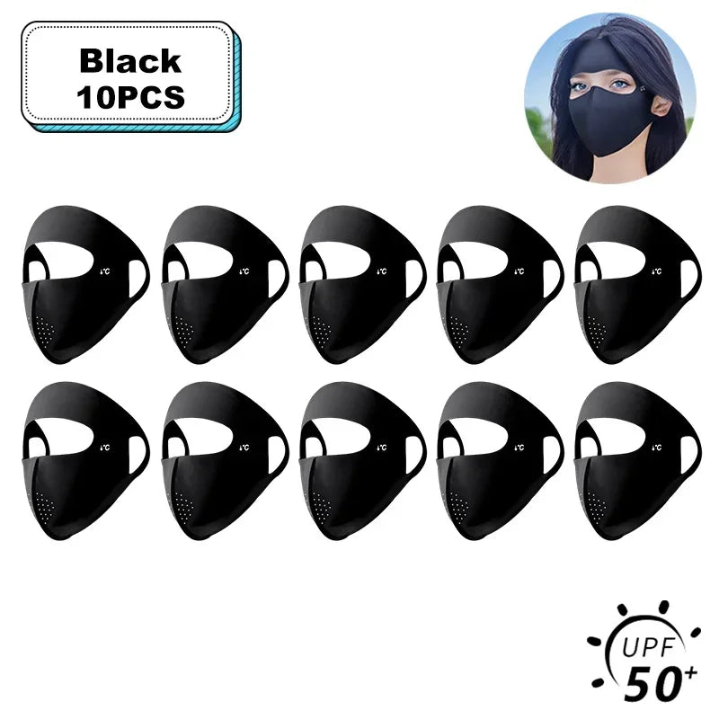 Women Full Face UV Protection Mask 3D Ice Silk Sunscreen Breathable Lightweight Summer Outdoor Sports Comfort Fit mask for men