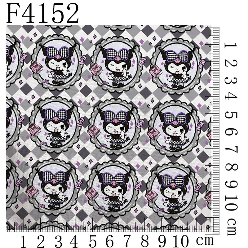 Cartoon Kuromi printed polyester cotton Fabric Clothes Patchwork Quilting DIY pet cloth bag fabric F4158