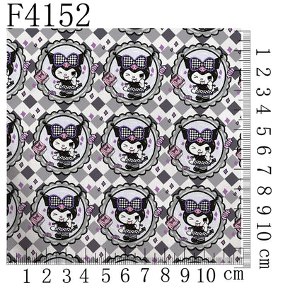 Cartoon Kuromi printed polyester cotton Fabric Clothes Patchwork Quilting DIY pet cloth bag fabric F4158